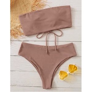 Lace Up Bandeau High Waisted Bikini 💗